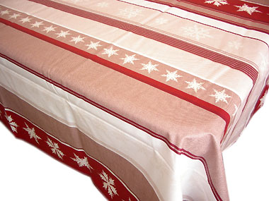 French coated tablecloth (Cristaux , red)